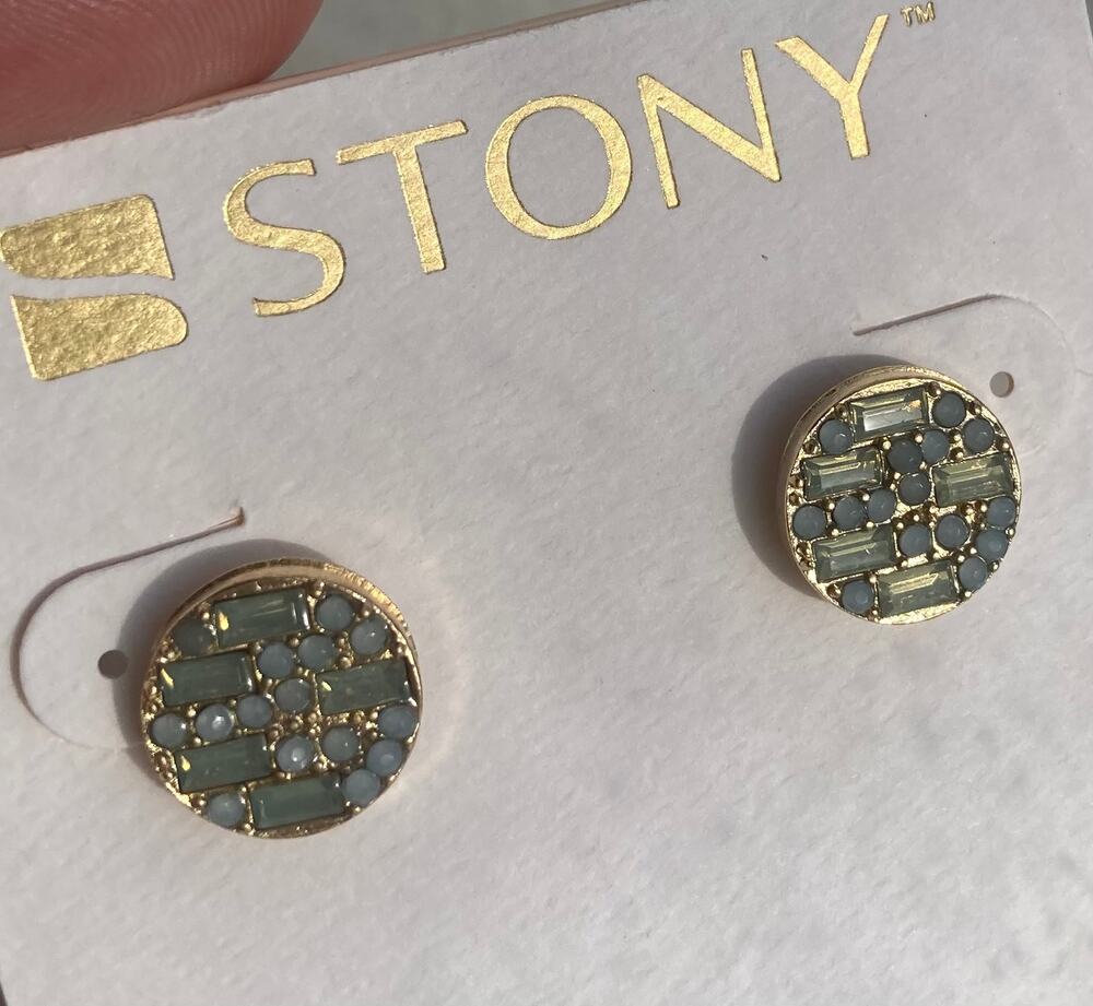 2/$24! Stony Earrings Blue, Green and Gold